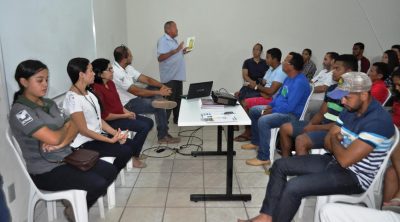 O presidente do Sindicato, José Luzia fala a produtores e alunos da Rede E-Tec sobre a atuação da Faema e do Senar.